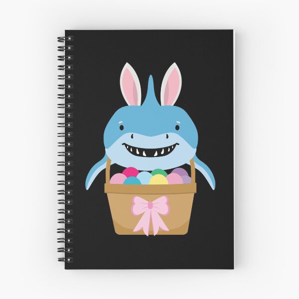 Item preview, Funny Cute Shark Hunt Easter Bunny Basket of Eggs Design designed and sold by LarkDesigns.