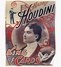 Vintage Harry Houdini King of Cards 1895 Poster