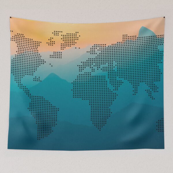 Item preview, World map, mountain scenery designed and sold by jsebouvi.