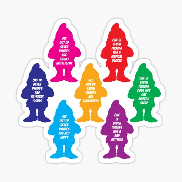 7 Dwarfs Sticker For Sale By Monsterplanet Redbubble 