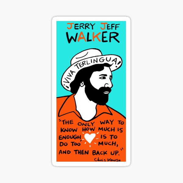 Jerry Jeff Walker Pop Folk Art Sticker