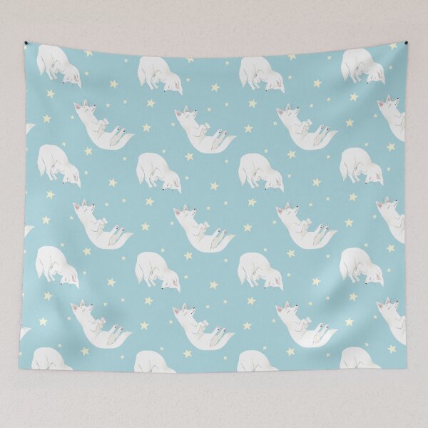 Item preview, Sleepy Dogs Pattern in Baby Blue designed and sold by Larissa Melnik.