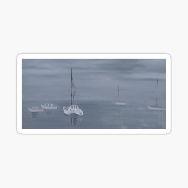 Major's Bay on a Misty Day Sticker