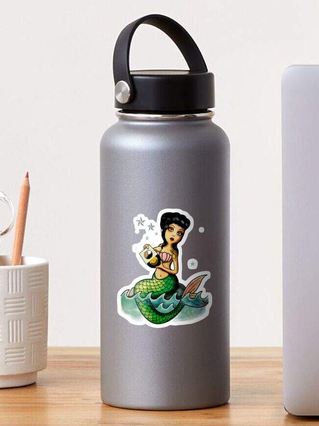 Thumbnail 1 of 3, Sticker, Old School Reggae Mermaid designed and sold by colonelle.