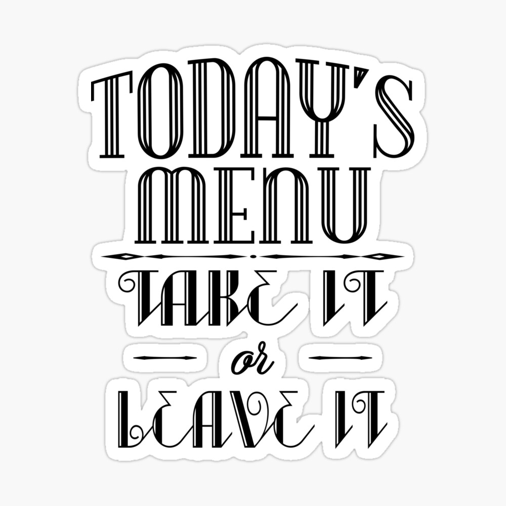 Targa in metallo divertente decorazione da cucina ZMKDLL 30,5 x 20,3 cm Todays Menu Take It Or Leave It 