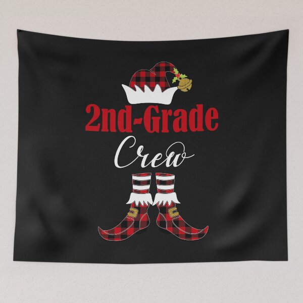 Item preview, Christmas 2nd Grade Crew Elf Teacher Student Cute Buffalo Plaid Holiday Gift designed and sold by Sapphire Star.