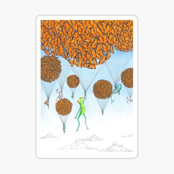 Monarch Butterfly Balloons Sticker