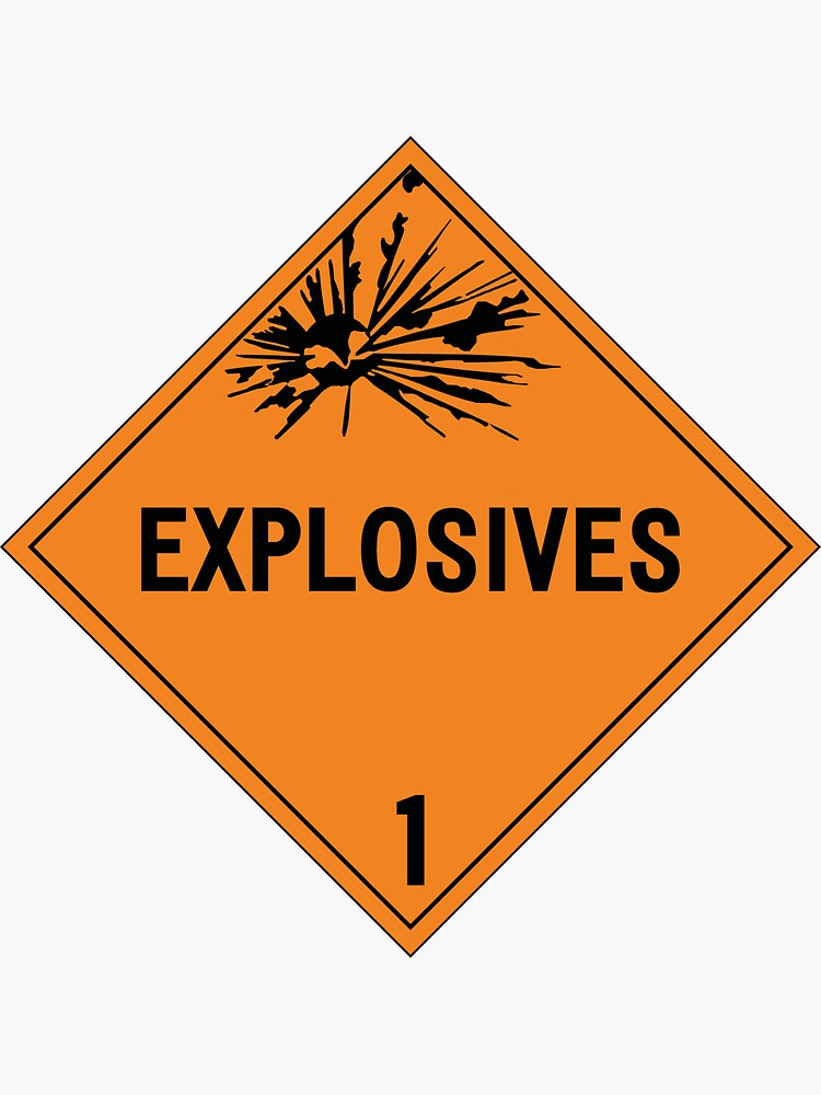 Hazmat Class 1 Explosives Sticker By Rubenwills Redbubble | Free Hot ...