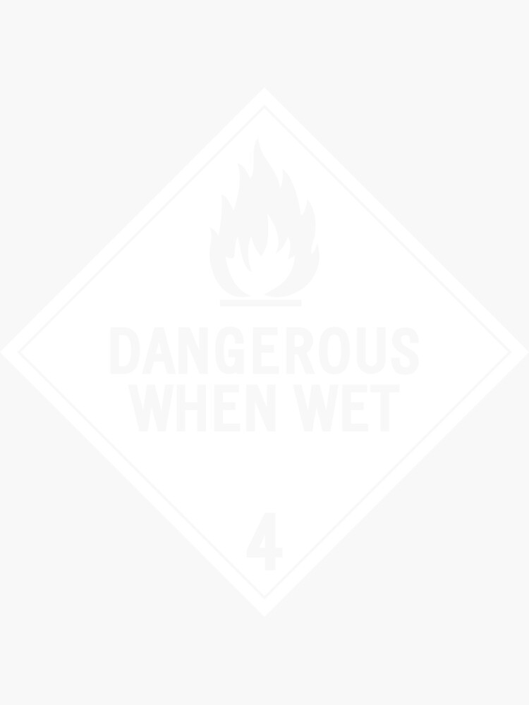 "HAZMAT 4.3 Dangerous when Wet" Sticker by rubenwills Redbubble