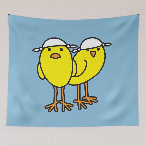 Item preview, Couple of Yellow Chicks wearing Knotted Handkerchiefs designed and sold by CleverPencil.