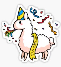 Frohes neues Jahr Lama Sticker