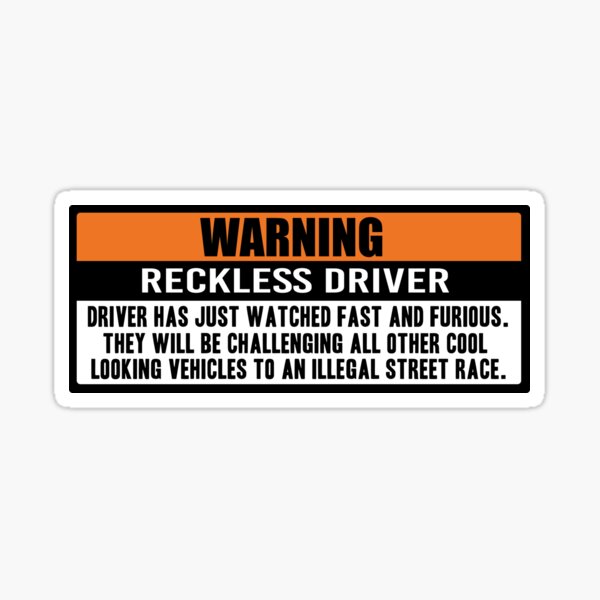 Warning - Fast and Furious Sticker