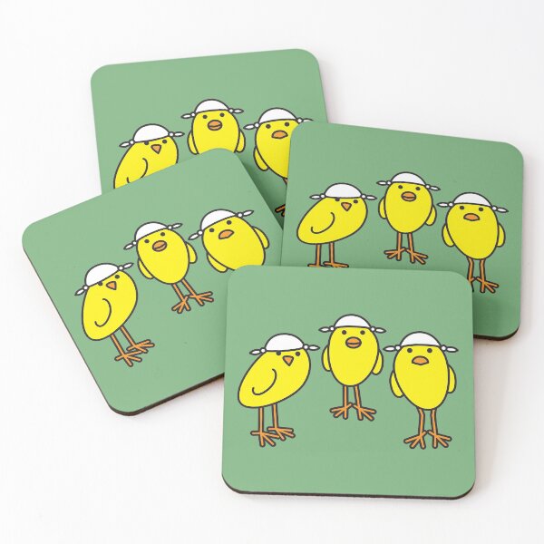 Item preview, Three Yellow Chicks wearing Knotted Handkerchiefs designed and sold by CleverPencil.