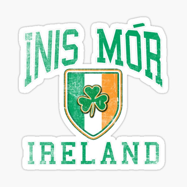 Inis Mor, Ireland with Shamrock Sticker