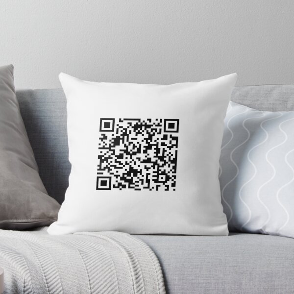 Rick Roll QR Throw Pillow