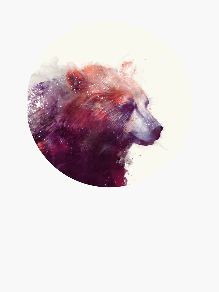 Thumbnail 3 of 3, Sticker, Bear // Calm designed and sold by Amy Hamilton.