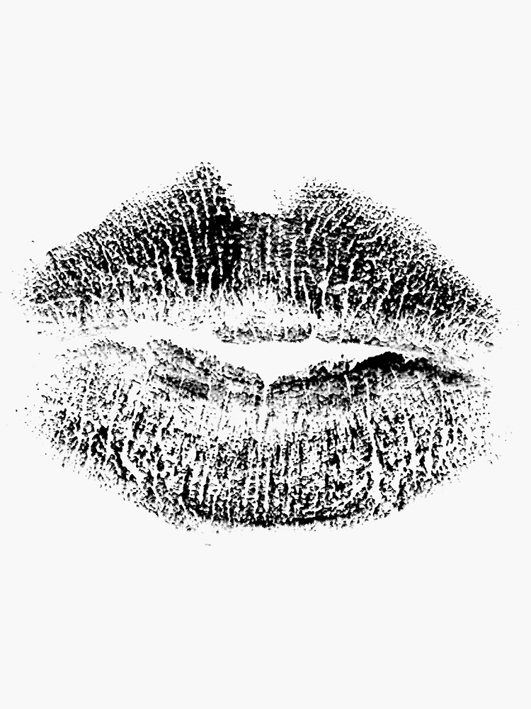 Kissing Lips Pucker Up Give Us A Kiss Lipstick Print Sticker By Digitaleclectic Redbubble 