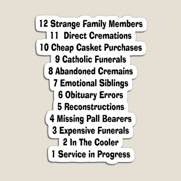 Funeral Director Magnets Redbubble