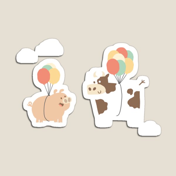 Pig & Cow - Two heavy friends Magnet