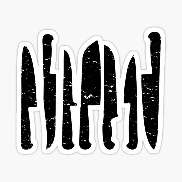 Black chef's knives deisgn Sticker