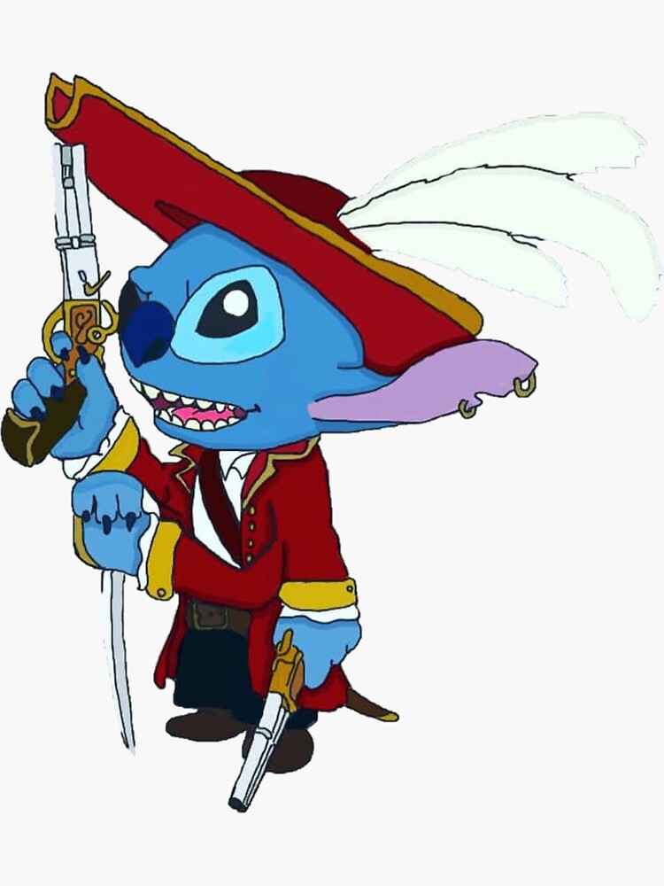 "Pirate Stitch Large " Sticker for Sale by AmisArtZone | Redbubble