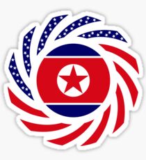 North Korean American Multinational Patriot Flag Series Sticker