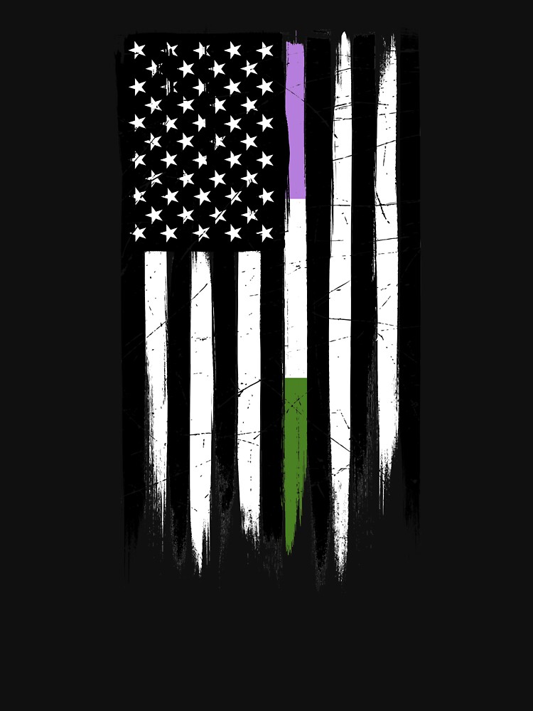 Genderqueer Thin Line American Flag by valador