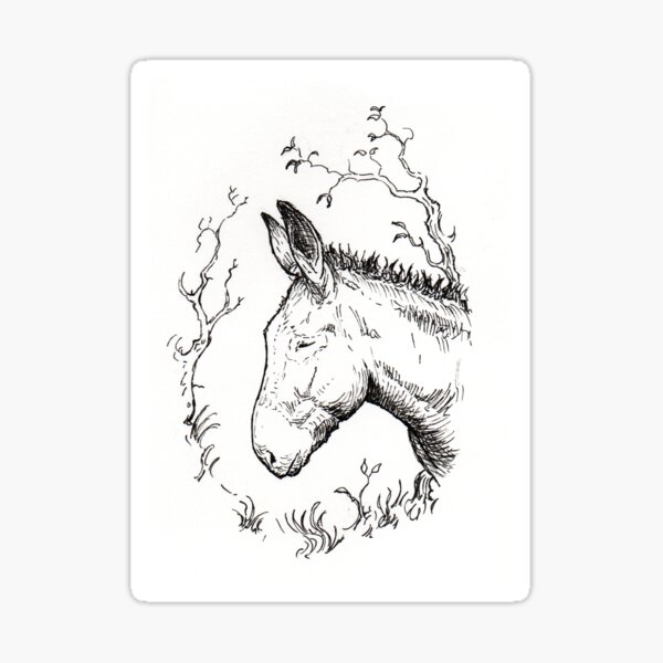 Pensive donkey Sticker