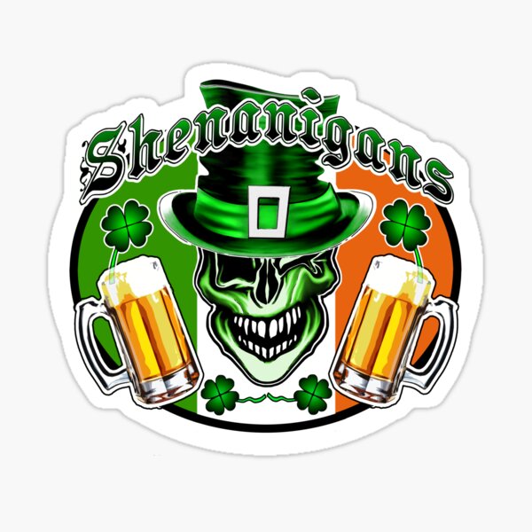 Irish Leprechaun Skull 2: Shenanigans Sticker