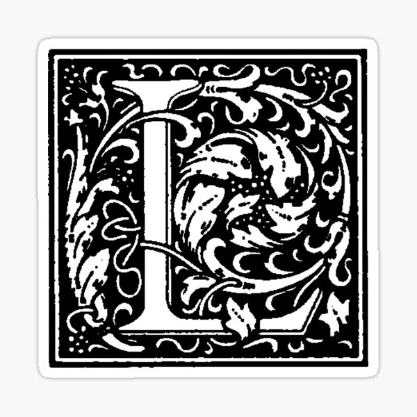 William Morris Renaissance Style Cloister Alphabet Letter L