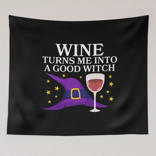 Item preview, Wine Turns Me Into A Good Witch Happy Halloween designed and sold by BUBLTEES.