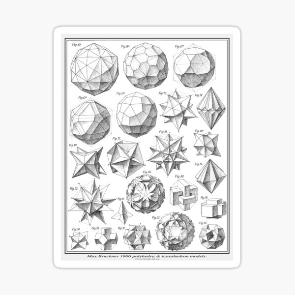 Max Bruckner 1906 polyhedra & icosahedron models Sticker