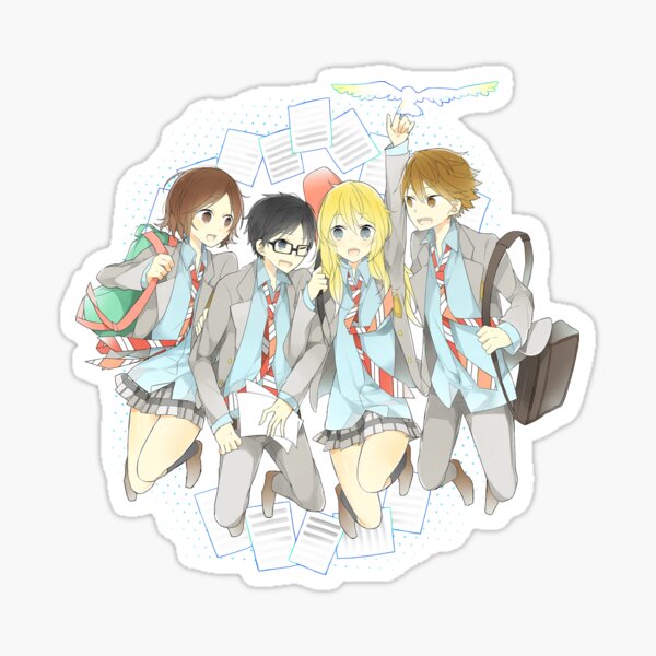 Shigatsu wa Kimi no Uso / Kaori, Kousei, Watari, Tsubaki Pegatina