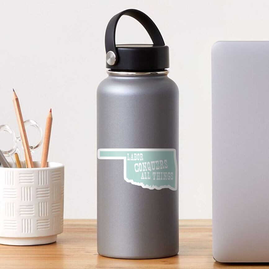 "Oklahoma State Motto Slogan" Sticker by surgedesigns Redbubble