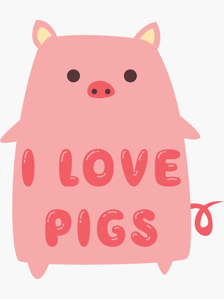 I Love Pigs Cute T Shirt by bitsnbobs