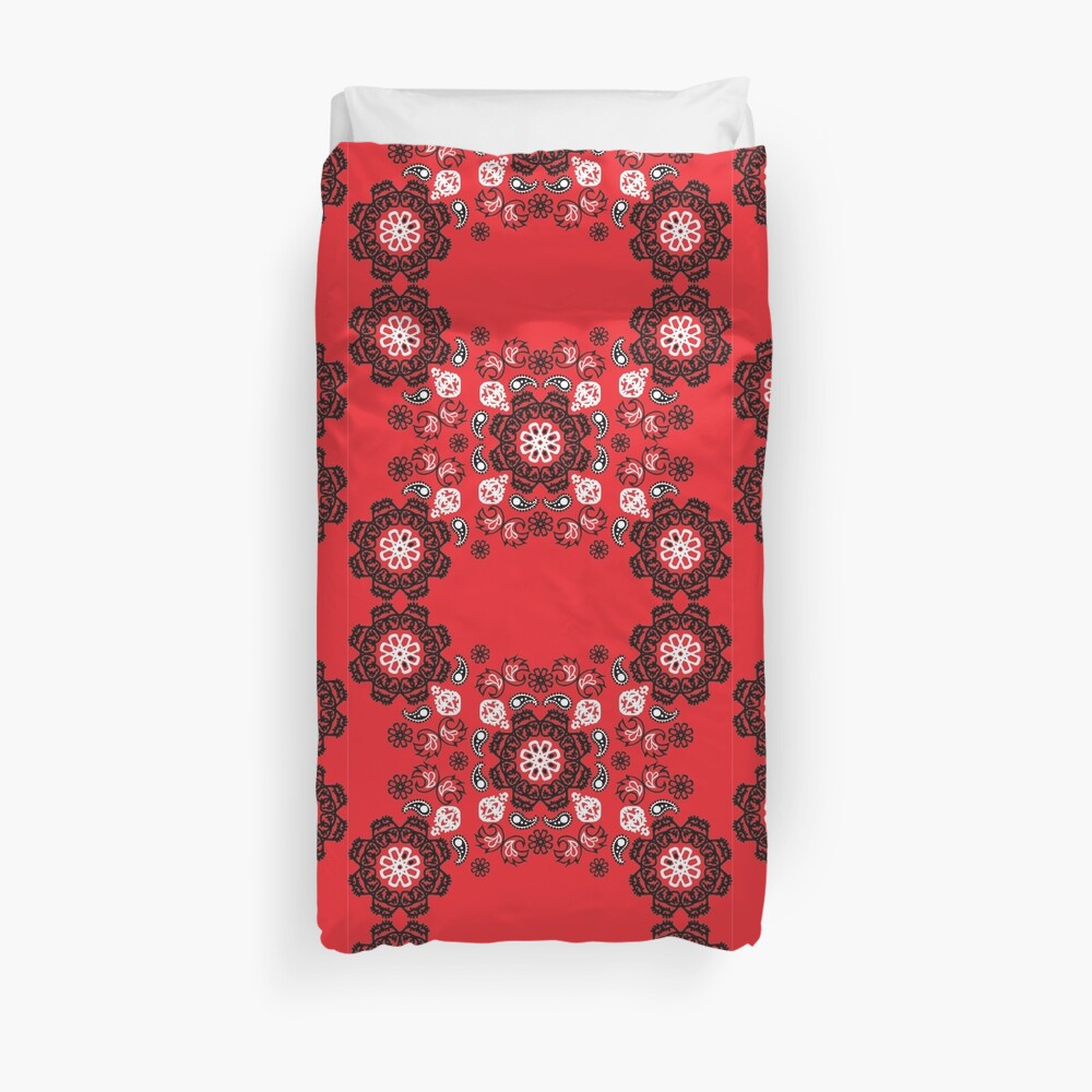 Red Flame Bandana Duvet Cover