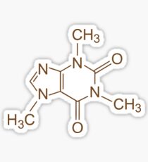 Caffeine Molecule Nerd Coffee Lover Cool Shirt Sticker