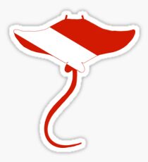 Stingray Scuba Diver Silhouette Sticker