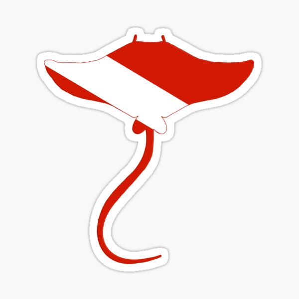 Stingray Scuba Diver Silhouette Sticker