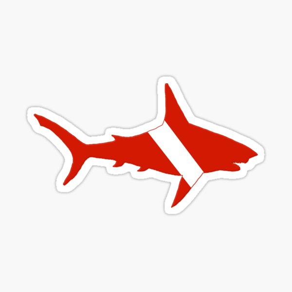 Shark Scuba Diver Silhouette Sticker