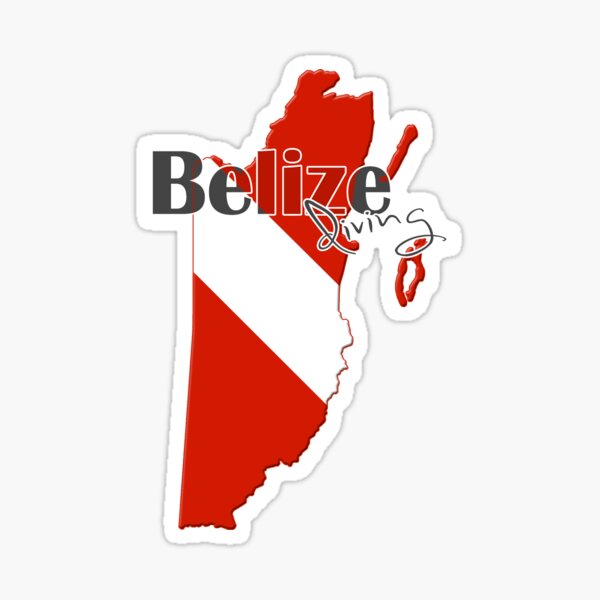 Item preview, Belize Diving Diver Flag Map designed and sold by surgedesigns.