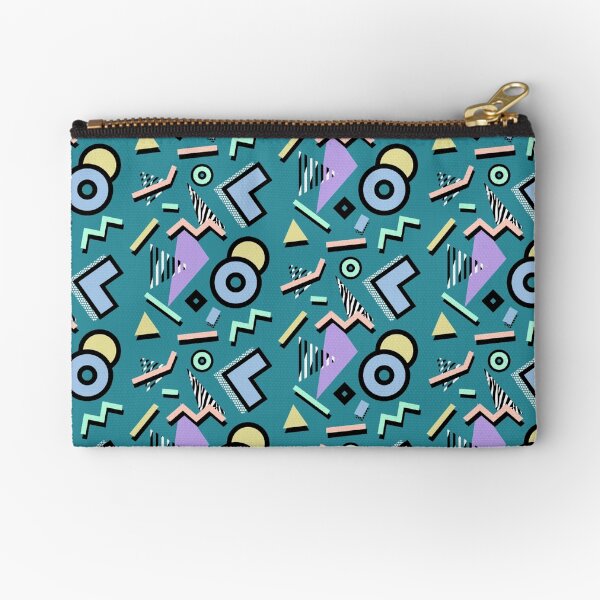 80s Pattern Vaporwave Memphis Pastel Squiggles Zipper Pouch