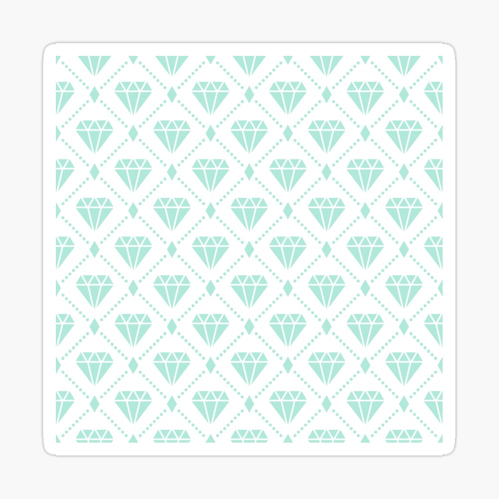Mint Diamond Grid Pattern Poster