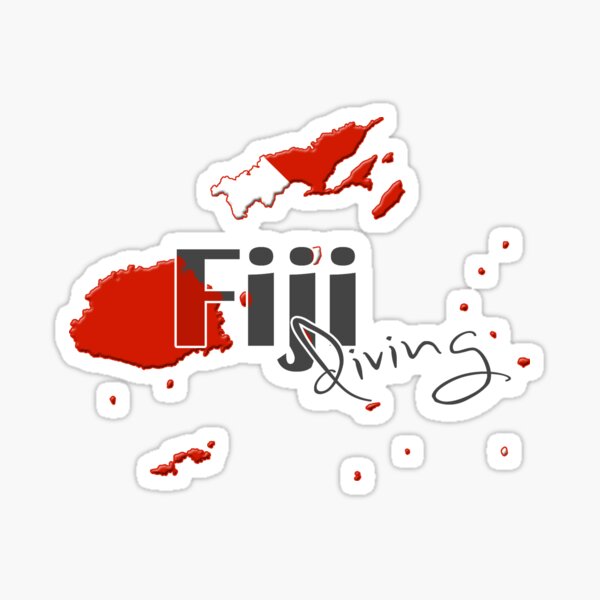 Item preview, Fiji Islands Diving Diver Flag Map designed and sold by surgedesigns.
