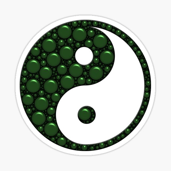 Aperçu de l'œuvre Green and Black Yin Yang With Bubble Texture créée et vendue par TigerLynx.