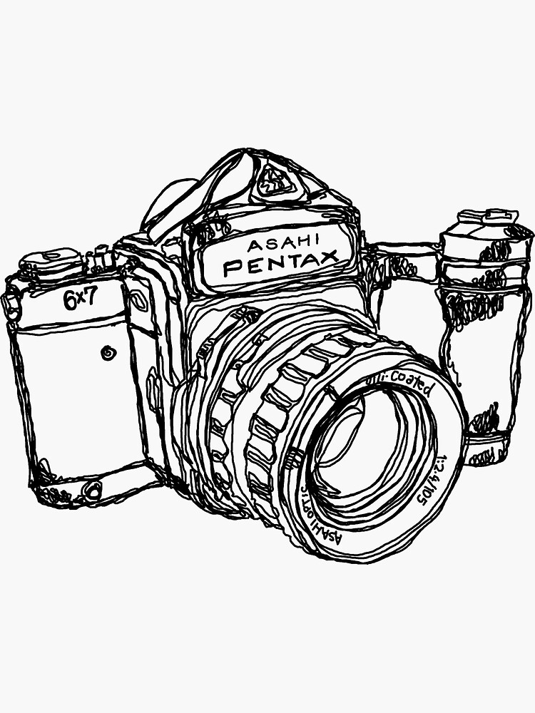Camera design. Фотоаппарат Pentax 6x7 чб рисунок. Pentax 6x7 рисунок. Рисунок Пентакс вектор. Все раскраски Пентакс.