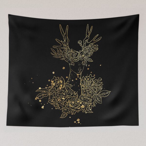 Item preview, Spring Deer - Golden Outline designed and sold by UllUDesign.