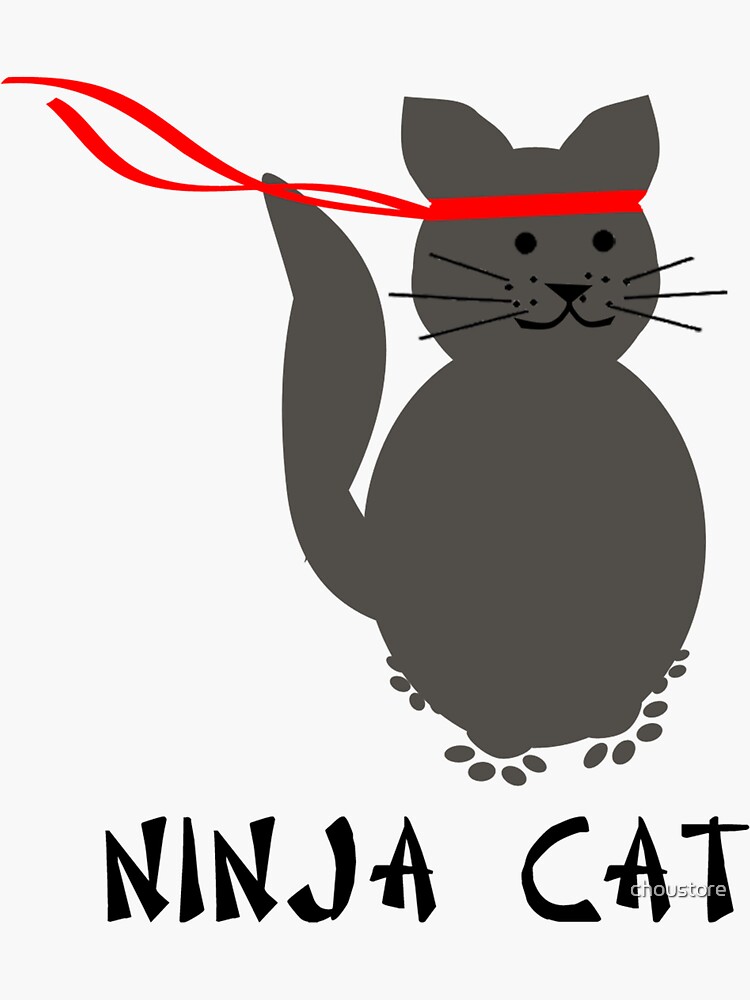 Thumbnail 3 of 3, Sticker, Ninja Cat designed and sold by choustore.
