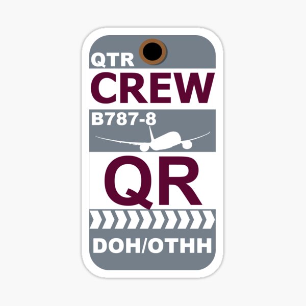 QR Boeing 787-8 Crew Doha Sticker