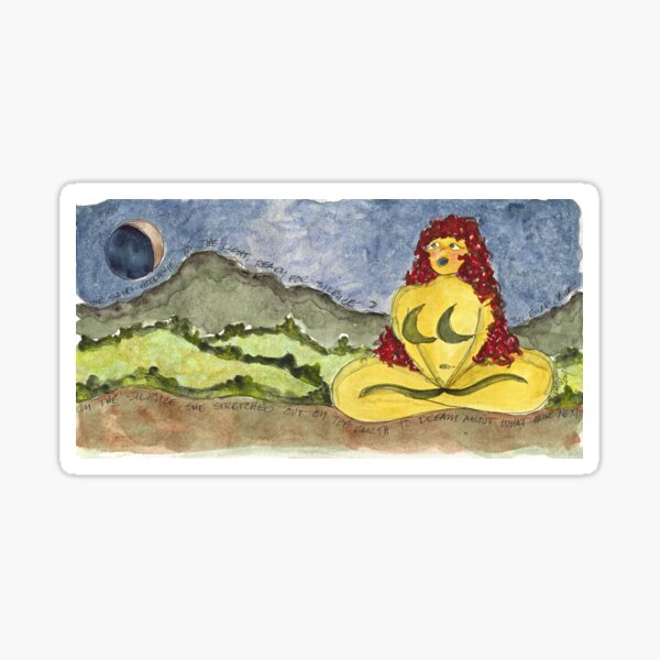 SHE SAYS GOOD BYE TO THE LIGHT, WANING CRESCENT Sticker